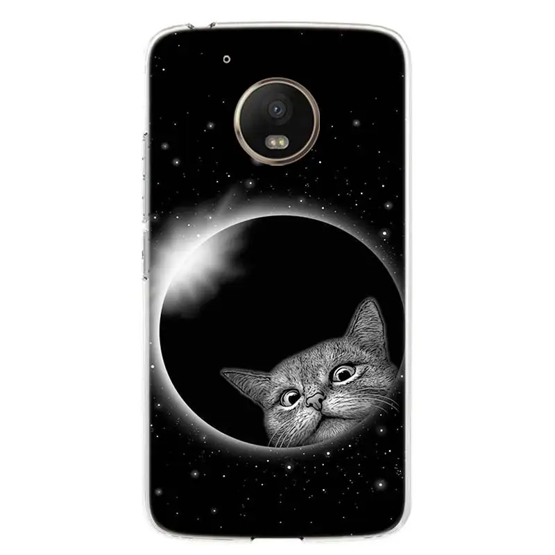 TW202-9 Космическая Луна милые кошки чехол для телефона для Motorola Moto G7 G6 G5S G5 E4 Plus G4 E5 Play power EU Подарочный чехол с рисунком - Цвет: TW202-9