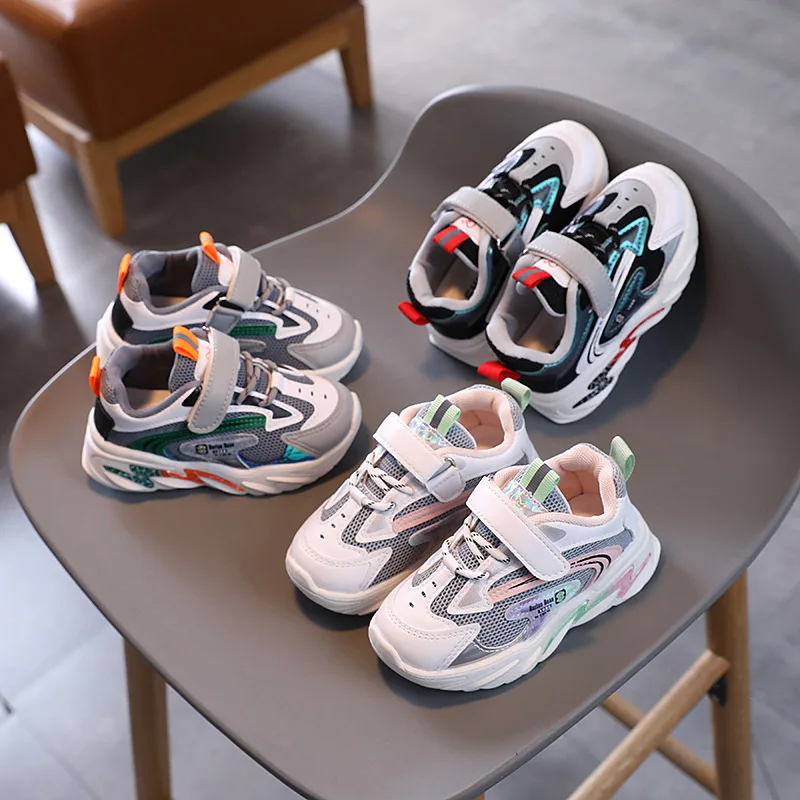 

2021 Baby Sports Shoes for Boys Breathable Fashion Sneakers Girls Air Mesh Soft Sole Shoes Baby Toddler Running Shoes Size 21-30