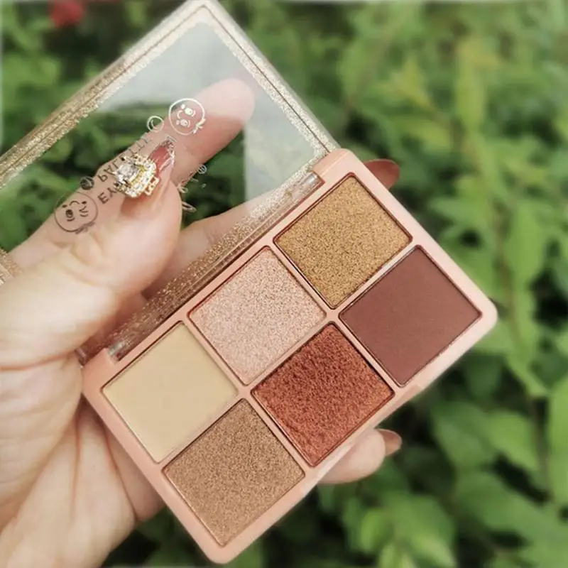 minfei 6 Color Nude Shining Eyeshadow Pearlescent Makeup Glitter Pigment Smoky EyeShadow Pallete Waterproof Cosmetics Eye Shadow |