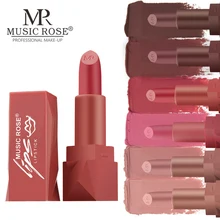 

6 Colors Square Tube Lipstick Matte Velvet Texture Classic Lipstick Long Lasting No Bleaching Moisturizing Lipstick Lip Make Up