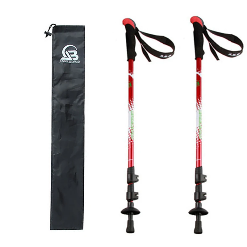 Красный 2 шт./лот, телескопические палки для скандинавских прогулок, ультралегкие треккинговые палки, анти-шок, походные палки для альпинизма, трости для ходьбы - Цвет: Красный