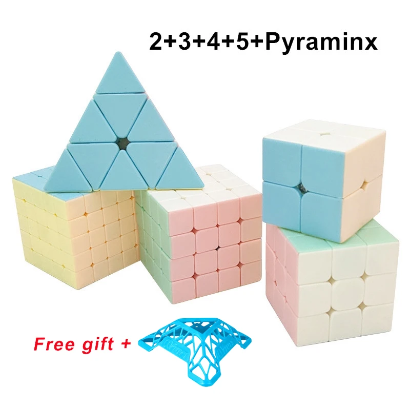 2020 Newest Macarons 2x2 3x3 4x4 5x5 Pyraminxed Magic Cube 3x3x3 speed cube Stickerless Neo Professional Puzzle Toy For Kids 9