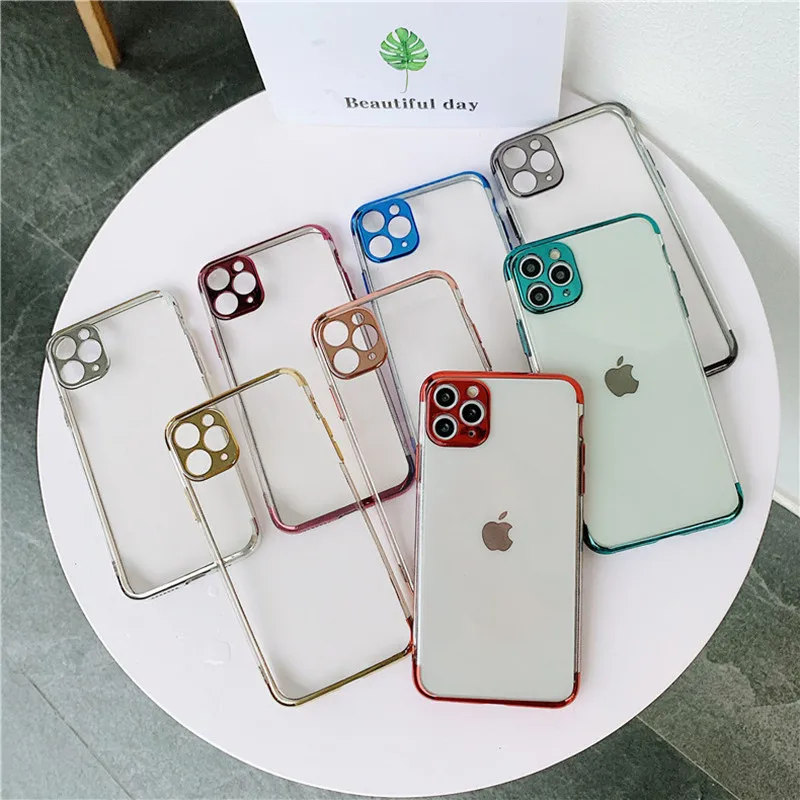 Прозрачный чехол для Apple iPhone 11 Pro Max Мягкий бампер с покрытием защита объектива