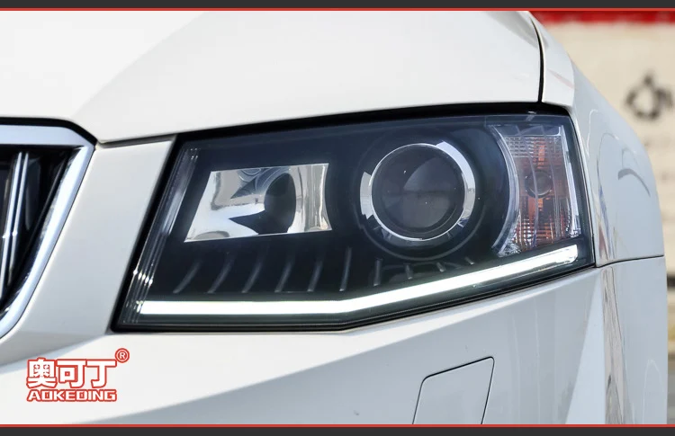 Автомобильный Стильный чехол на голову для Skoda Octavia, светодиодный фонарь Octavia, Светодиодный фонарь H7 D2H HID Angel Eye, биксеноновый луч