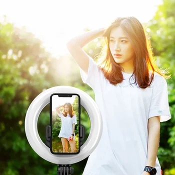 

5 Inch Portable Bluetooth Selfie Stick Compatible Ring Desktop Light With Tripod Stand Adjustable Bluetooth Remote Phone Holder