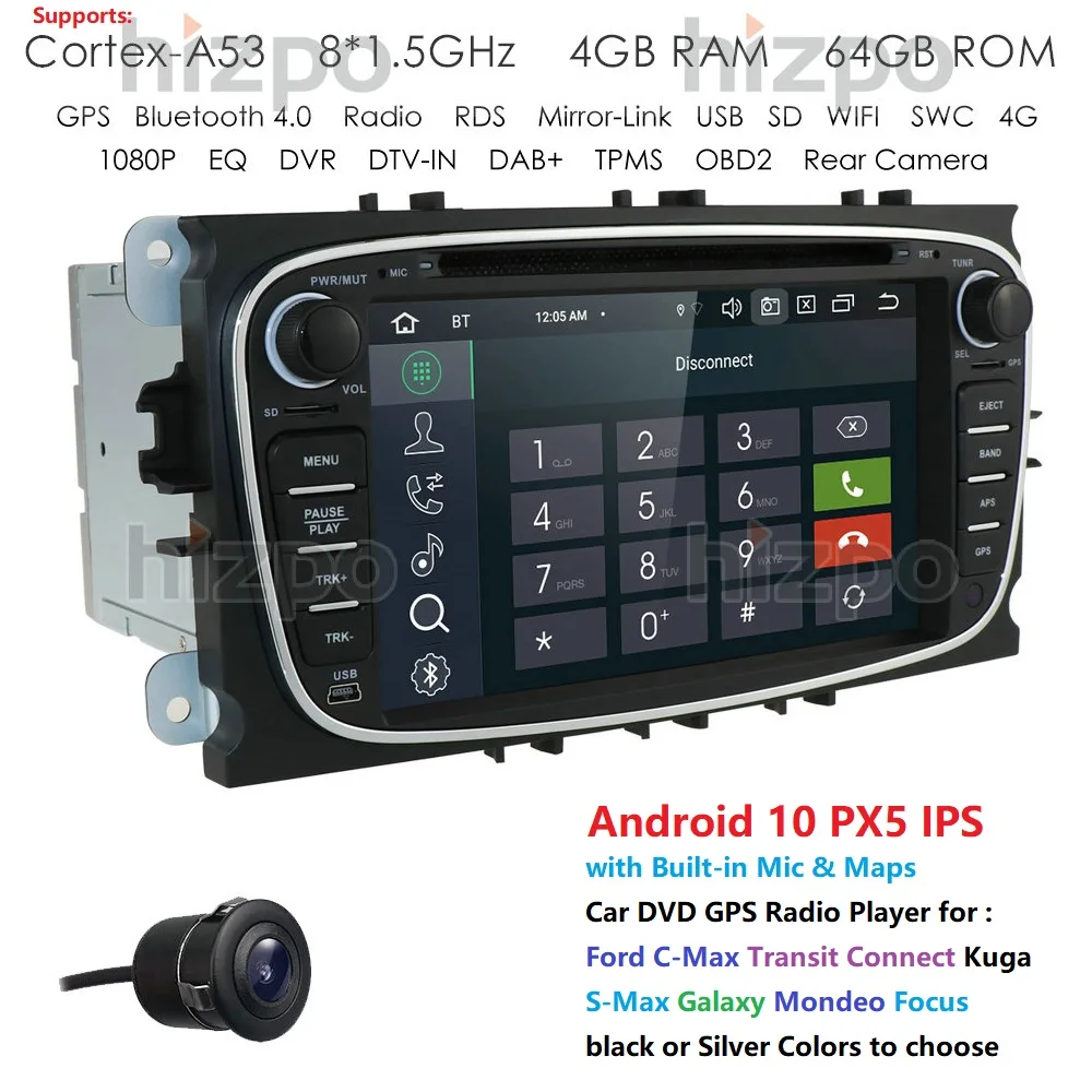

Android 10 PX5 IPS Car DVD GPS Radio Player for Ford Focus C-Max Transit Connect Kuga S-Max Galaxy Mondeo Octa Core 4GRAM 64GROM