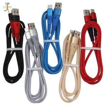 

500pcs/lot Nylon Braided USB Cable TypeC Fast Charge Cable for Samsung Galaxy for HTC 10 Macbook Xiaomi Mi8 2S Charging Cord
