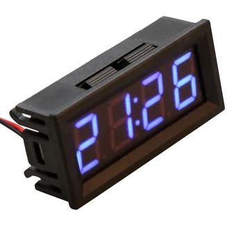 

2020 New Digital Voltmeter 0.56" Digital Electronic Clock Temperature Voltage Meter LED 12V 24V 36v 48v Car