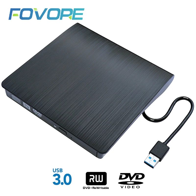 Lecteur-graveur externe CABLING ® Lecteur CD DVD Externe USB 3.0 DVD/CD-RW  ROM Enregistreur Writer DVD Drive Ultra Slim Super, Compatible avec Windows  10 / 8 / 7 / XP / Vista