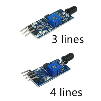 

100PCS infrared flame sensor module detector fire source detection electronic module for temperature detection 3 lines / 4 lines