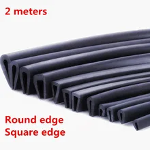 2m Rubber U Strip Edge Shield Encloser Bound Glass Metal Wood Panel Board Sheet for Cabinet Vehicle Thick 0.5mm - 10mm Black