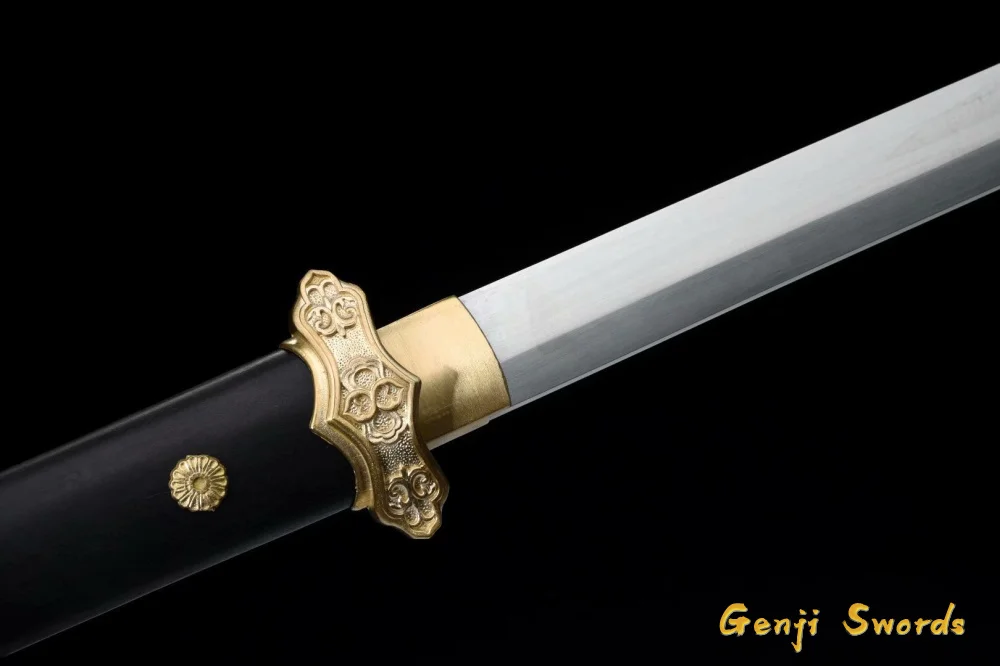 Full Handmade Black Wood Handmade Chinese Tang Dynasty Sword Sharp Balde High Manganese Steel