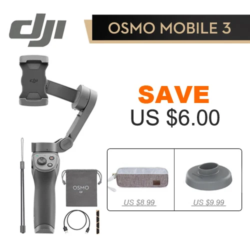 OM3 Combo A DJI Osmo Mobile 3 Combo Ручной Стабилизатор складной портативный шарнирный держатель для смартфонов управление жестами 3-осевой - Цвет: OM3 Combo A