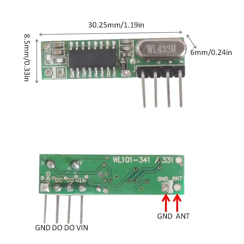 433 МГц рч приемник и модуль передатчика переключатель с антенной DIY 433 МГц пульт дистанционного управления для Arduino uno supergeodyne RF