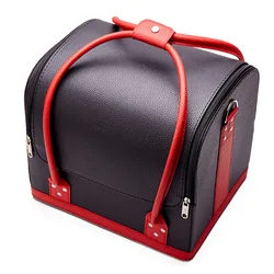 Cosmetics Case Nail Makeup Handbag Organizer Ladies' Beauty Box Large Multilayer Clapboard Box Portable Pretty Suitcase