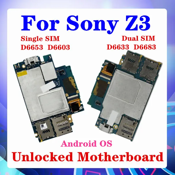 16 Гб для Sony Xperia Z3 D6603 материнская плата с системой Android 100% оригинал D6653 D6683 D6633