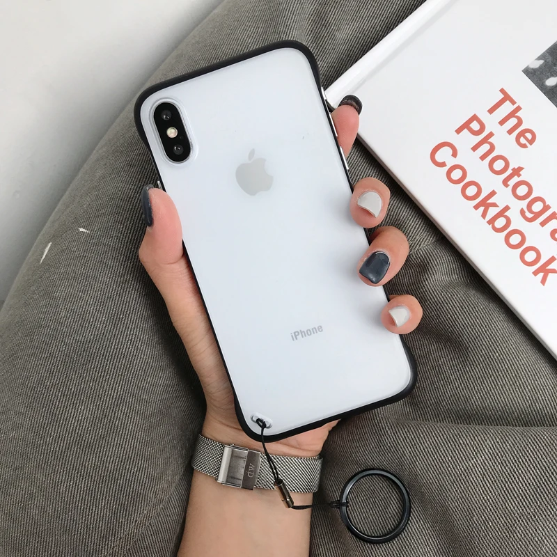 Бескаркасный Прозрачный чехол для телефона для iPhone X 7 6S 8 Plus, чехол XS Max XR 11 Pro Max с кольцом-держателем для пальца, чехол-подставка s