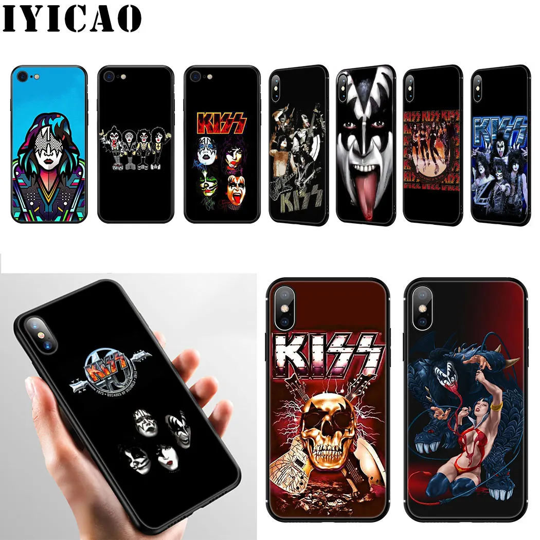 

KISS Band Cool Soft Silicone Case for iPhone 11 Pro Max XR X XS Max 6 6S 7 8 Plus 5 5S SE Phone Cover