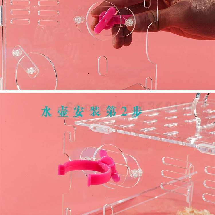 Hamster Cage Acrylic Transparent Golden Bear Super Villa Double Layer Cave Drawer