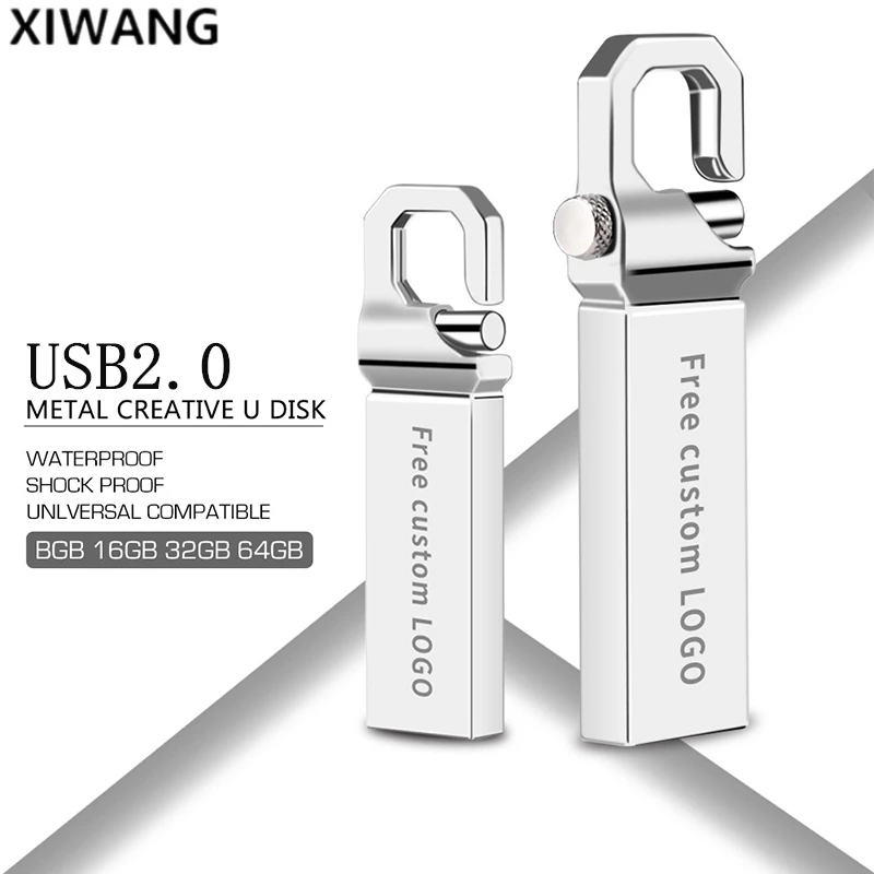 Флеш-накопитель USB 2,0 серый металлический USB флеш-накопитель 32 Гб 64 Гб Usb флешка 128 ГБ 16 ГБ 8 ГБ 4 ГБ Водонепроницаемая Флешка u диск принт логотипа U диск
