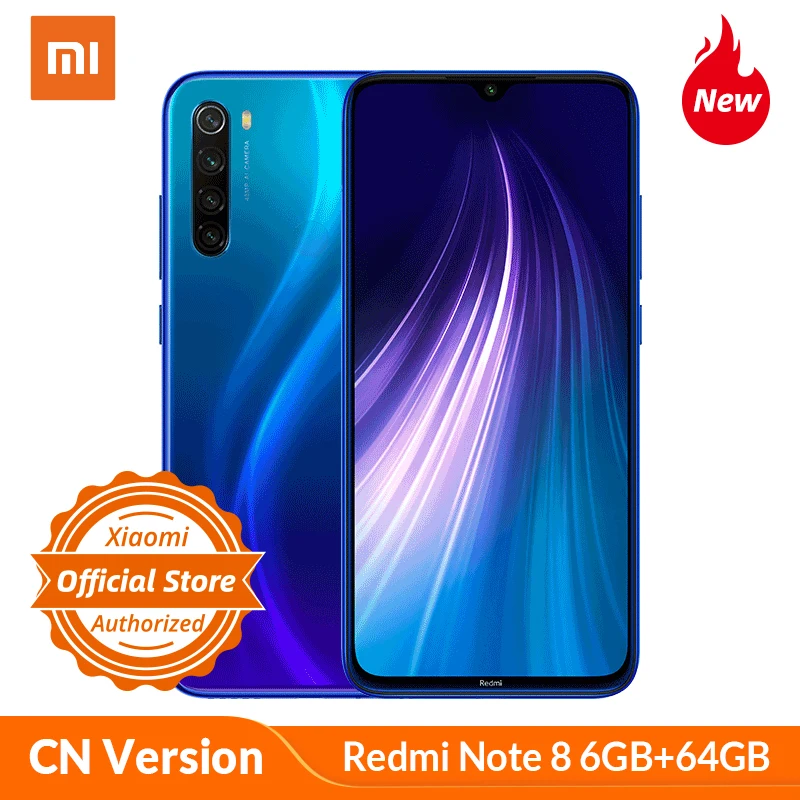 

CN version Xiaomi Redmi Note 8 6GB 64GB Smartphone 48MP Quad Rear Camera Snapdragon 665 Mobile Phone 4000mAH 6.3'' FHD Screen