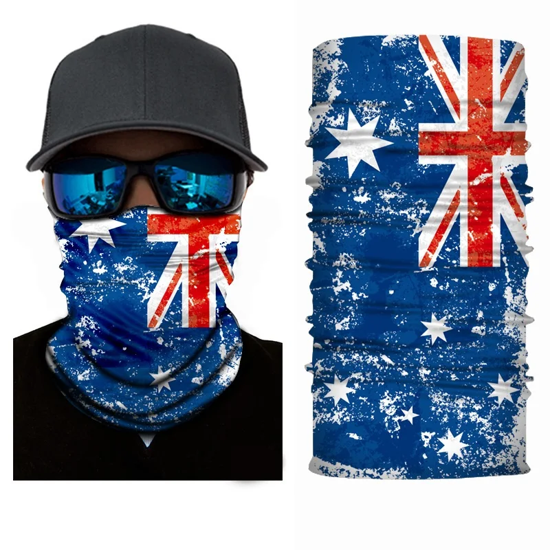 Hot Style Comfortable Seamless Cycling Neck Warmer USA Country Flag Custom Bandanas male scarf