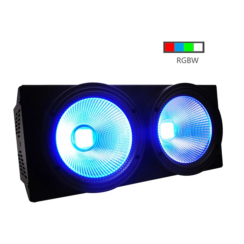 LED RGBW Djworld 2 глаза 200 Вт LEDCOB ослепляющий свет с Flightcase холодный и теплый белый цвет для Dj День рождения Свадебная Дискотека мяч - Цвет: LED RGBW