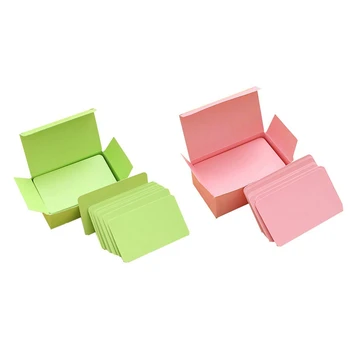 

200 Pcs Memory Cards Blank DIY Graffiti Word Cards Net Small Memo Pad Blocks Memorandum Note Blank Word Cards, 100 Pcs Green & 1