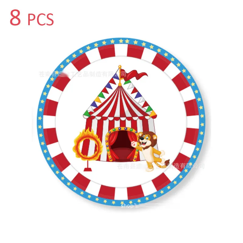Цирк День Рождения украшения карнавал вечерние принадлежности баннеры для Enfant мальчик и девочка тема идеи набор посуды - Цвет: 7 Inch Plate