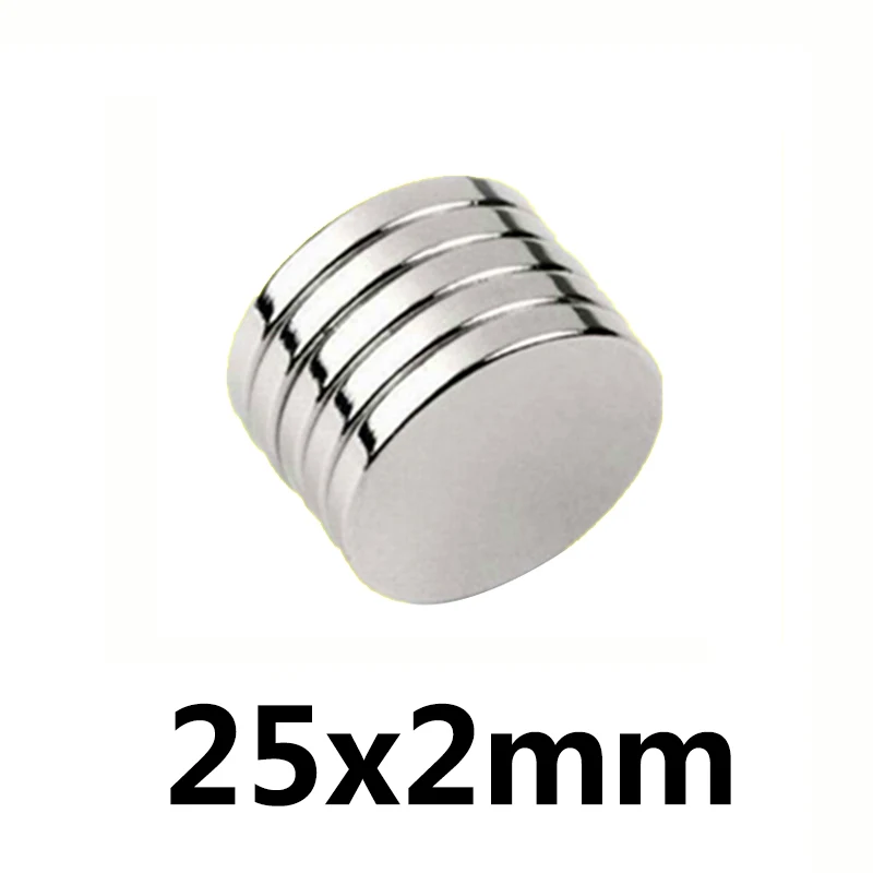 

500/1000/1500pcs 25x2mm Neodymium Magnets Round Flat Disc Strongest Most Powerful Rare 25*2 Cool for Fridge Therapy and Crafts