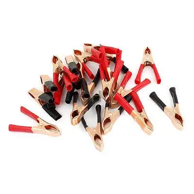 

20 Pcs 75mm Plastic Covered Metal Alligator Clips Clamps 30A