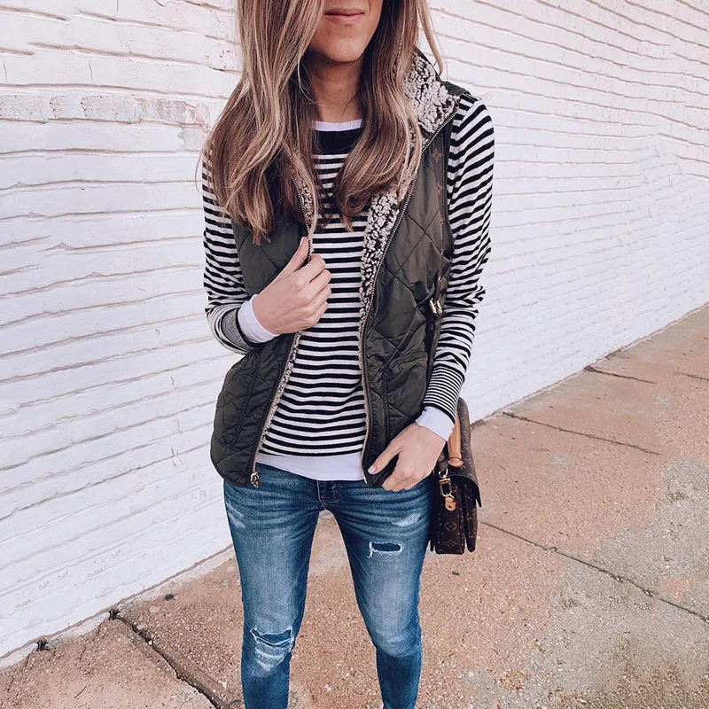 ZOGAA 2020 Winter Autumn Women's Parka Vest Zipper Pocket Jacket Waistcoats Sleeveless Cardigan Vests Jackets Streetwear Outwear