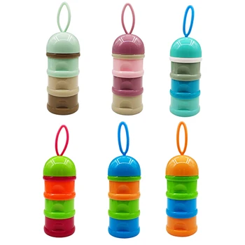 

3 layer Colorful Portable Baby Food Storage Box Essential Cereal Kids Cartoon Milk Powder Boxes Newbron Formula Milk Container
