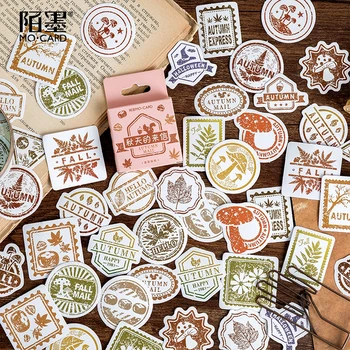 

Mo.Card Letters in autumn mini paper diary sticker 45 pcs/pack Scrapbooking Decoration label Wholesale