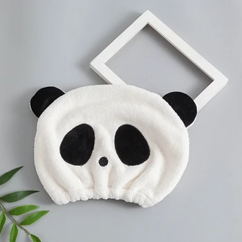 

Cute Panda Head Wrap Hat Baby Shower Caps For Children Strong Water Dry Hair Cap Magicos Quick Dry Bath Hair Hat Kids Gift