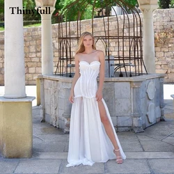 Thinyfull Simple A Line Long 2022 Wedding Dresses Beach Sleeveless Sweetheart Boho Mariage Gowns Princess Party Gowns Vestido