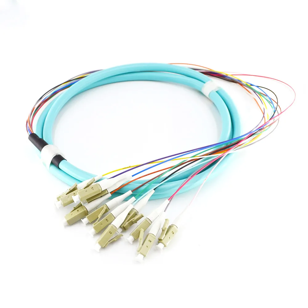 1 5 м волоконно оптический свиной хвост 12 ядер LC Multimode 50/125 10 Гиг OM3|Оптоволоконное