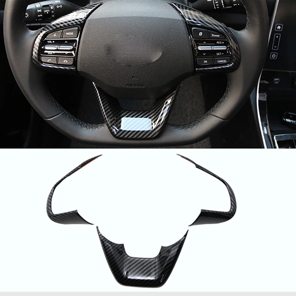 

For Hyundai Creta ix25 2020 Carbon Fiber Steering Wheel Cover Trim Decoration Frame Interior Accessories Car Styling