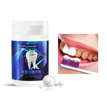 

50g Whitening Teeth Powder Tooth White Smoke Tea Coffee Spots Remover Pearl Paste Toothpaste Wash Oral Dental Tool