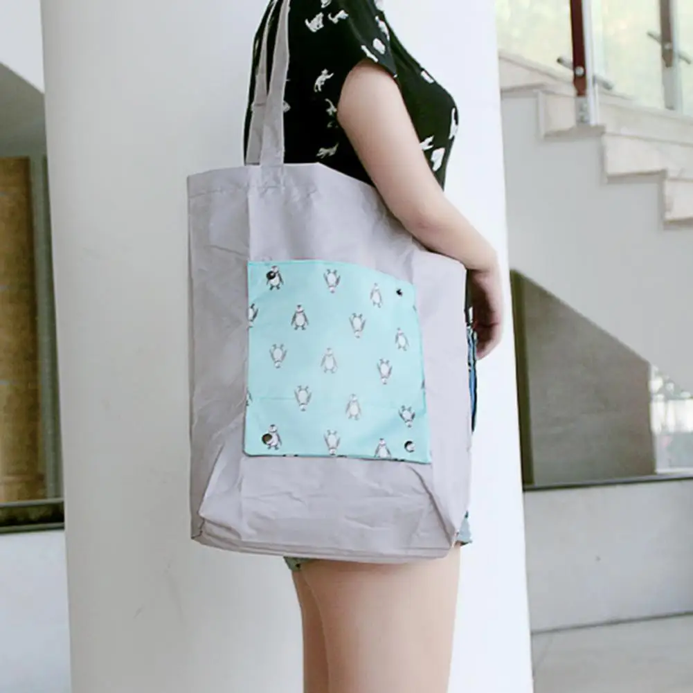 

Foldable, Reusable, Storage Pouch Women Foldable Shopping Tote Bag Rabbit Fox Print Reusable Grocery Storage Pouch
