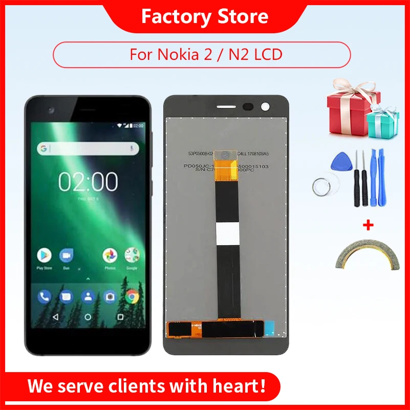 

AAA Quality LCD For Nokia 2 N2 TA-1007 TA-1029 TA-1023 TA-1035 TA-1011 5.0" LCD Display Touch Screen Digitizer Assembly