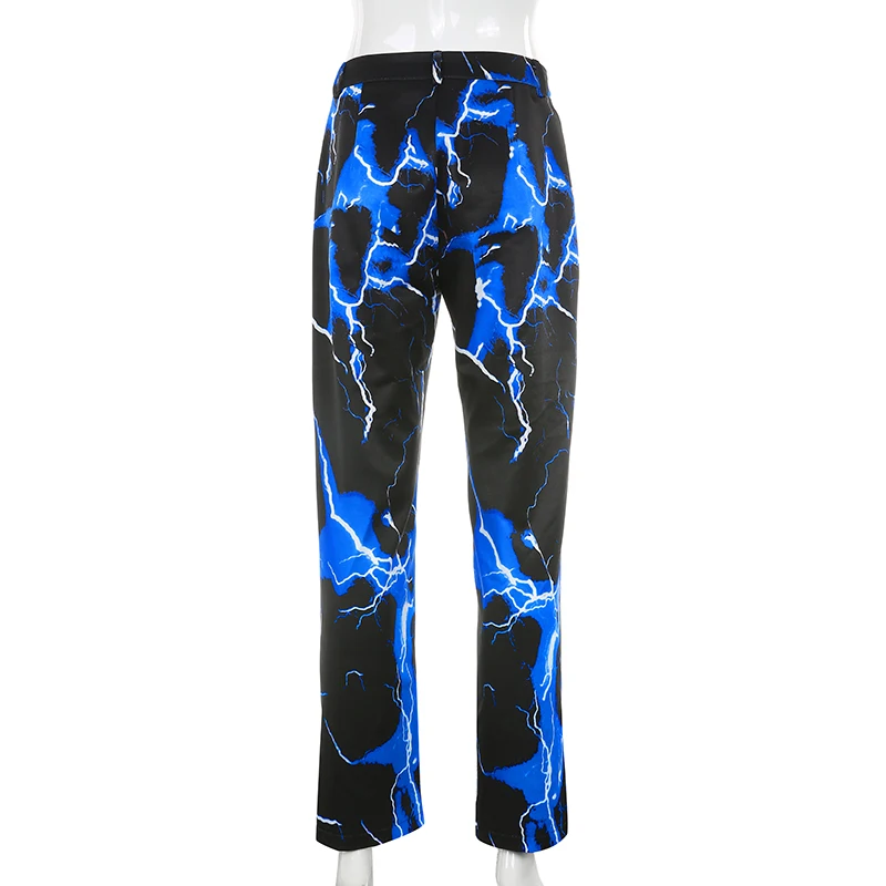 Женские брюки карго Rockmore синие с высокой талией широкие размера плюс|Брюки |
