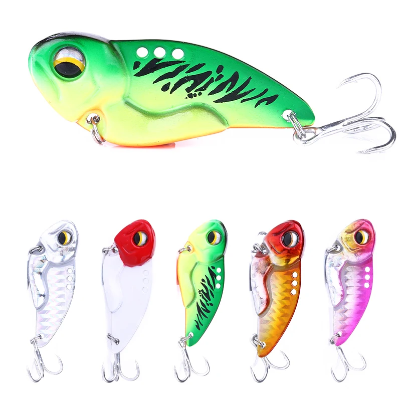 Fishing Lure 7g 14g 20g Metal VIB Hard Spinner Blade Bait with Treble Hooks for Bass Walleyes Trout Spoons | Спорт и развлечения