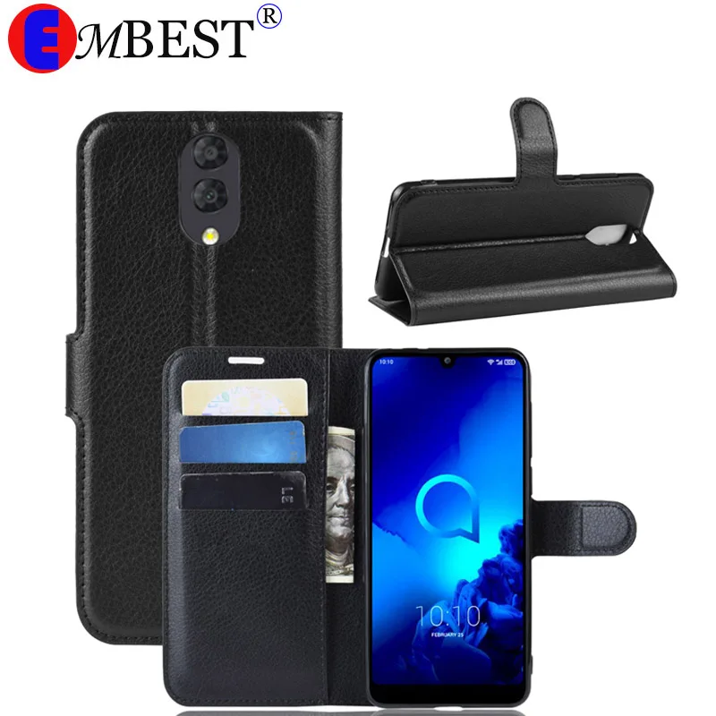 EMBEST кожаный мягкий чехол Бумажник Защитный книжка для Alcatel 5044R cameox 1C 1X 3C 3V с
