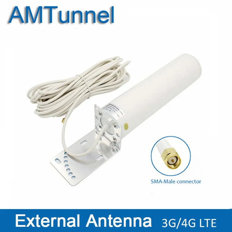 Aumenta la Fuerza de la señal 4G LTE Antena 10dBi SMA Antena Omni-Direccional WiFi Antenna con Adaptador RP-SMA para Cámara IP de Seguridad Huawei Router 3G/4G