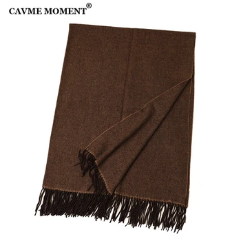 

CAVME Wool Scarf Largue Pashmina for Women Largue Scarves Blanket Shawls Brown Scarf 100% Wool Warm Wraps 180*122cm 660g