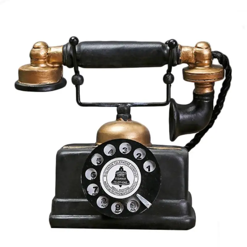 Винтажная модель телефона античный Настольный Орнамент Ремесло бар украшение дома подарок тонкое мастерство простая атмосфера