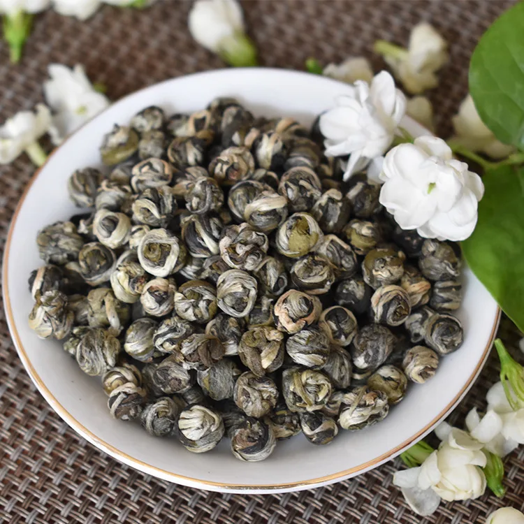China Ecology Organic BaiHao Jasmine Dragon Pearl Tea Flowers tea Beads Flower Pearls Bead Fujian Green | Дом и сад