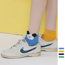 Женские весенне-летние цветные хлопковые носки с объемным рисунком медведя, Harajuku, японские персональные носки с милыми животными