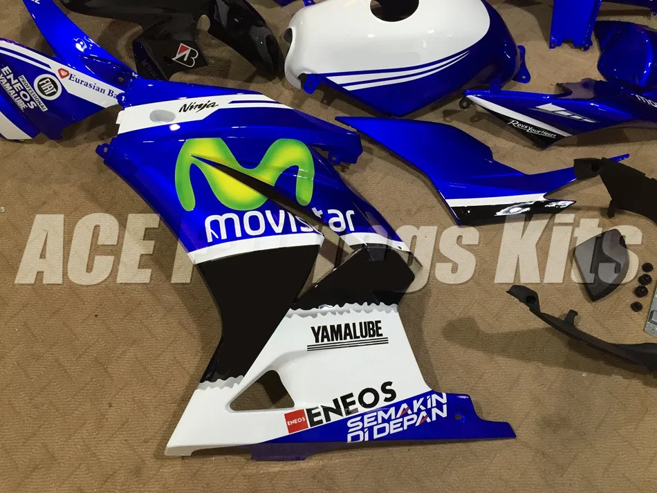 ABS Обтекатели набор подходит для Kawasaki Ninja 250 EX250 ZXR250 2008- 08 09 10 11 12 13 14 15(литья под давлением)+ крышка бака синий